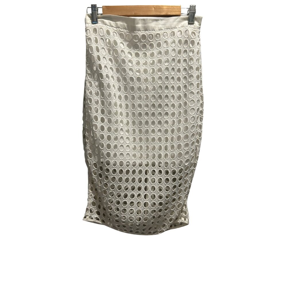Banana Republic White Eyelet Pencil Skirt - Size 4